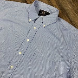 RRL Ralph Lauren Long Sleeve Blue Striped Button Down XL